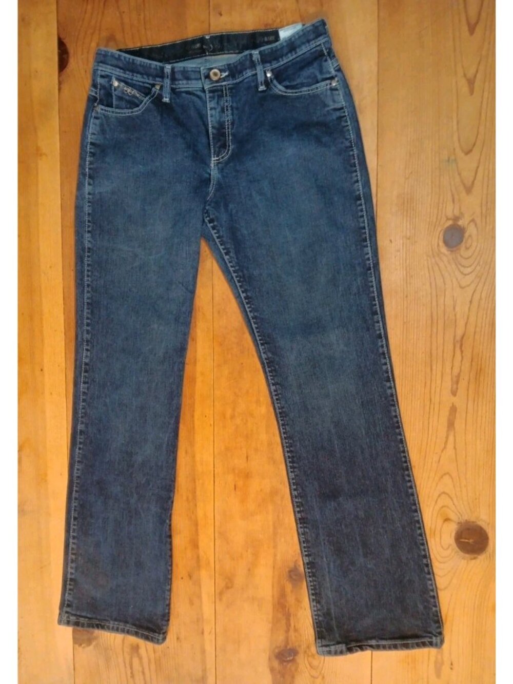 Wrangler Q-Baby Ultimate Riding Jeans Women 11/12 Blue Bootcut WRQ20AU 34x33